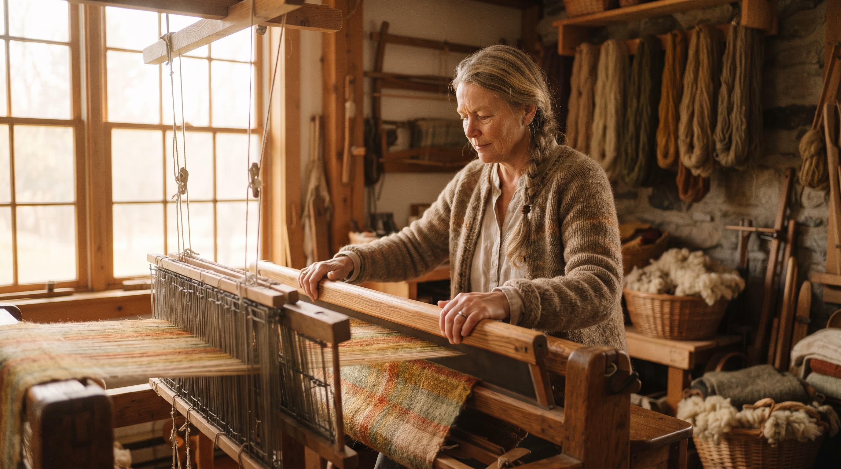 Ingrid Halvorsen, weaver in Decorah, Iowa