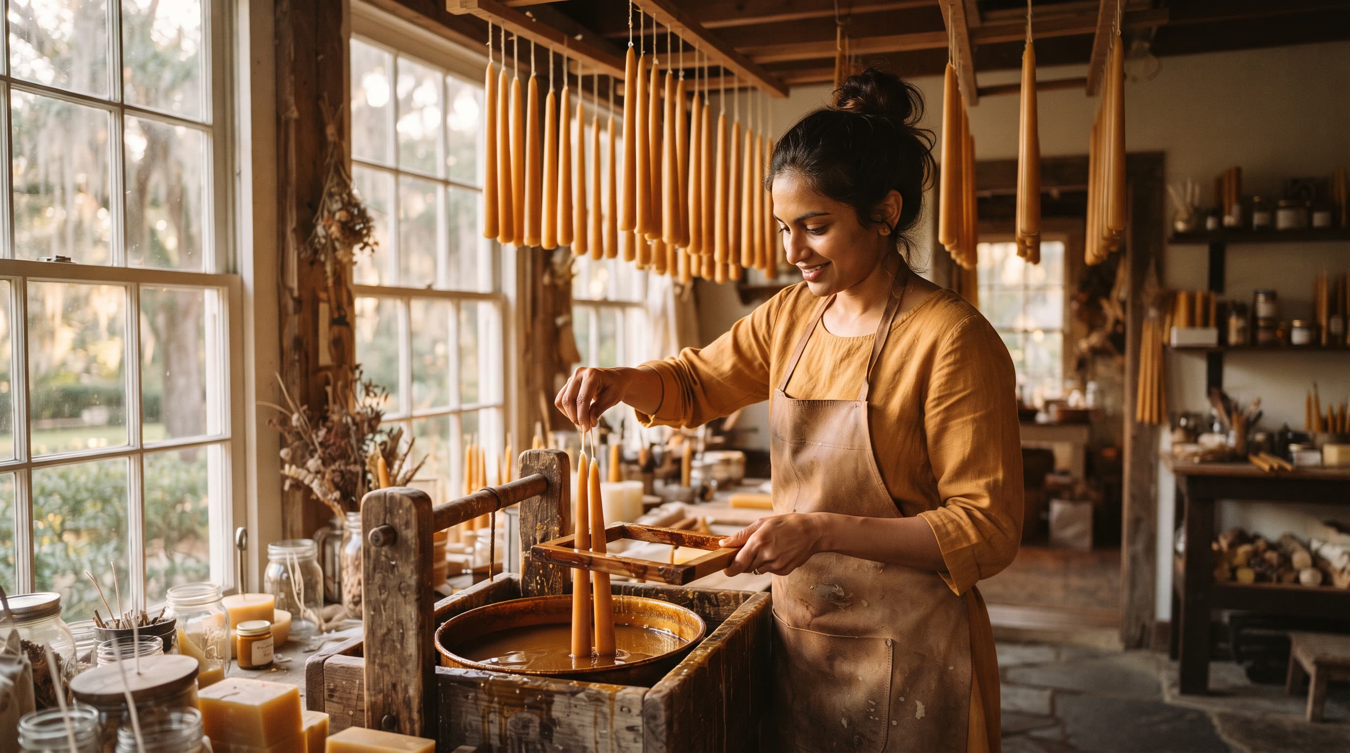Priya Raman, candlemaker in Savannah, Georgia